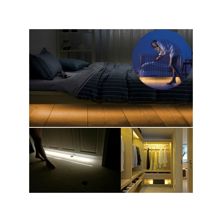 LOT 2x Ruban LED avec détecteur WAVE SENZOR 1,2m LED/4W/230V 3000K