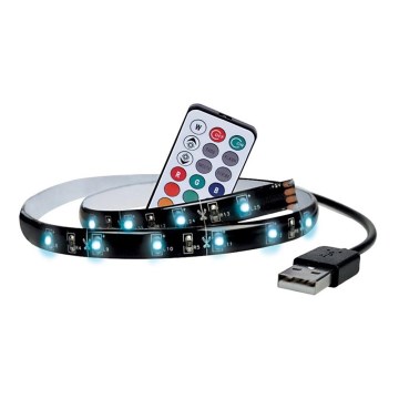 LOT 2x Ruban LED RGB pour TV avec télécommande IP65 LED/USB 50cm