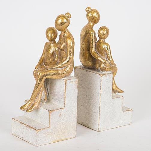 LOT 2x Serre-livre doré