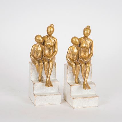 LOT 2x Serre-livre doré