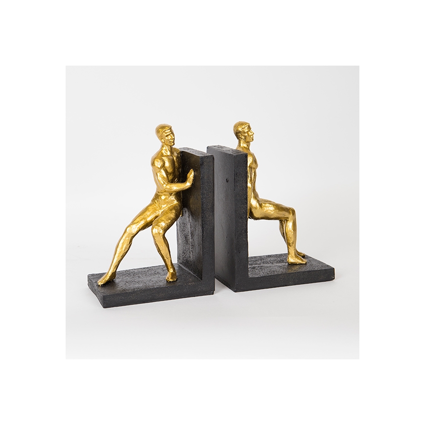 LOT 2x Serre-livre doré/noir