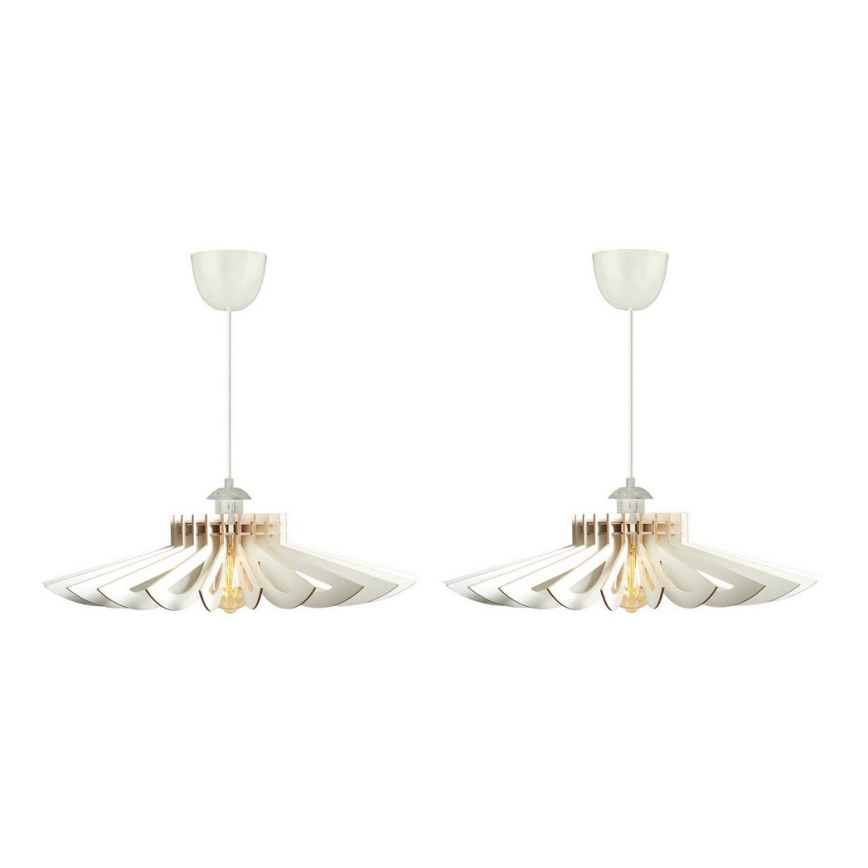 LOT 2x Suspension filaire 1xE27/60W/230V blanc d. 52 cm