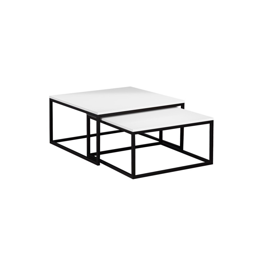 LOT 2x Table basse DUAL blanc/noir