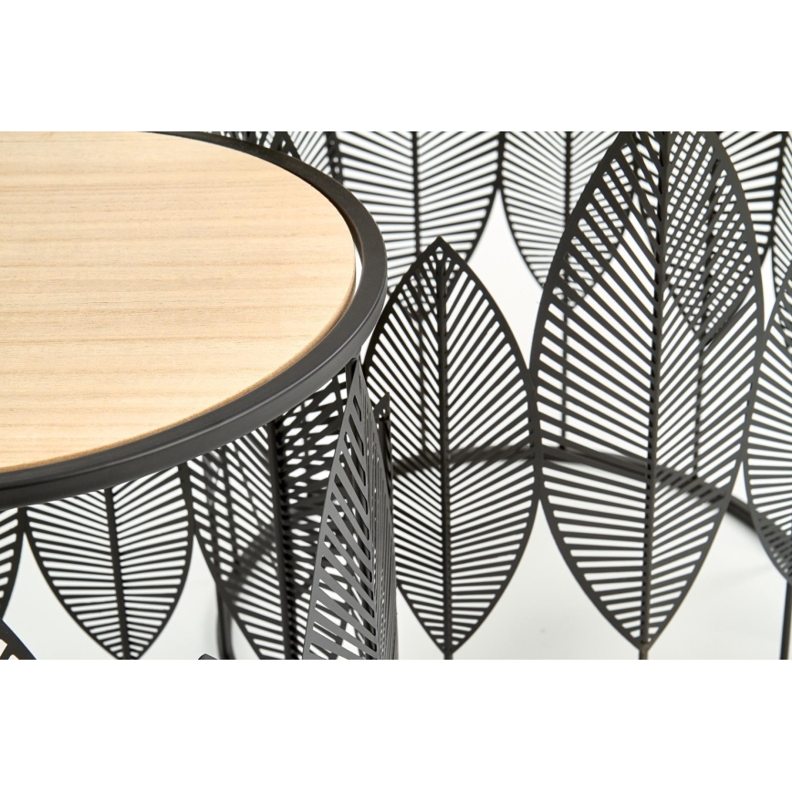 LOT 2x Table basse FOLLA d. 33/40 cm noir