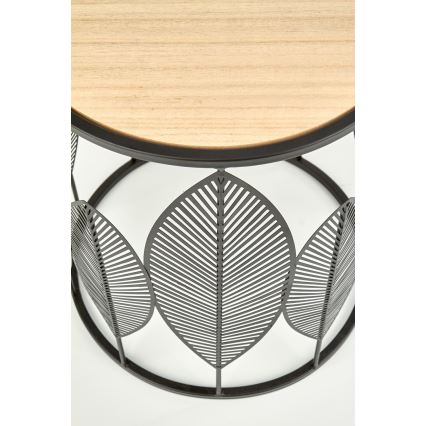 LOT 2x Table basse FOLLA d. 33/40 cm noir