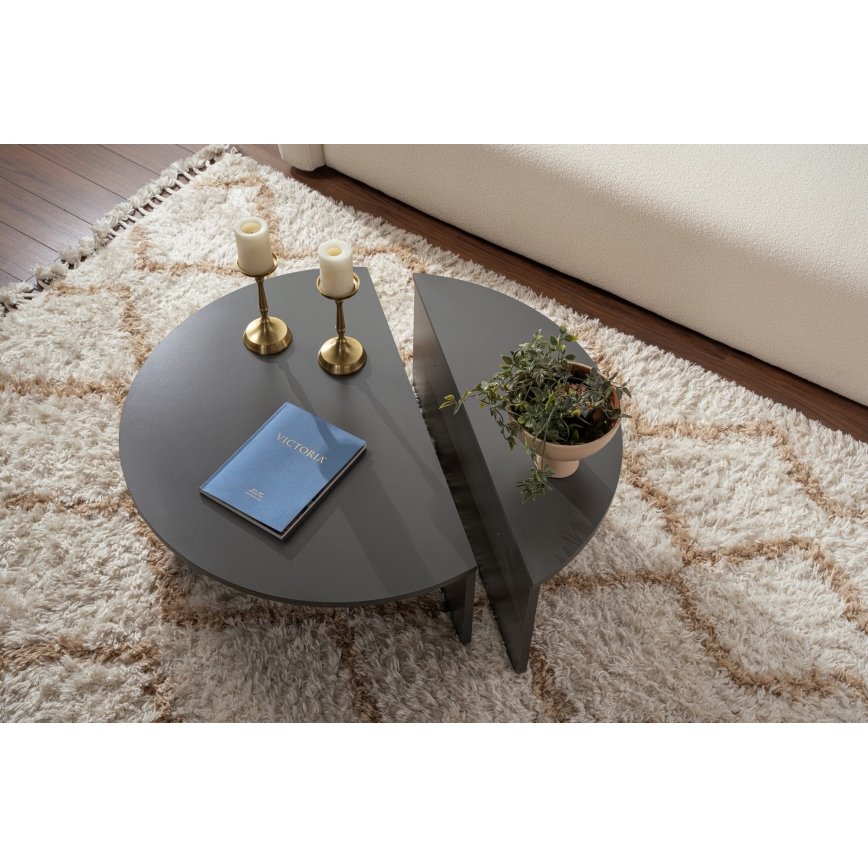 LOT 2x Table basse ORION anthracite