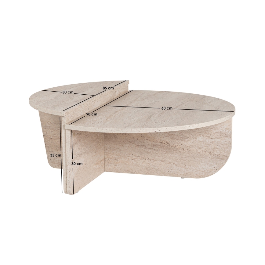 LOT 2x Table basse ORION beige