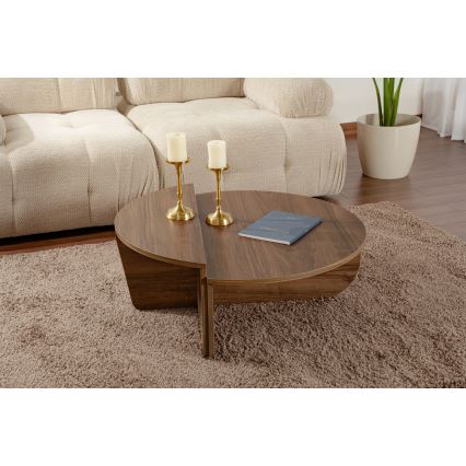LOT 2x Table basse ORION noyer