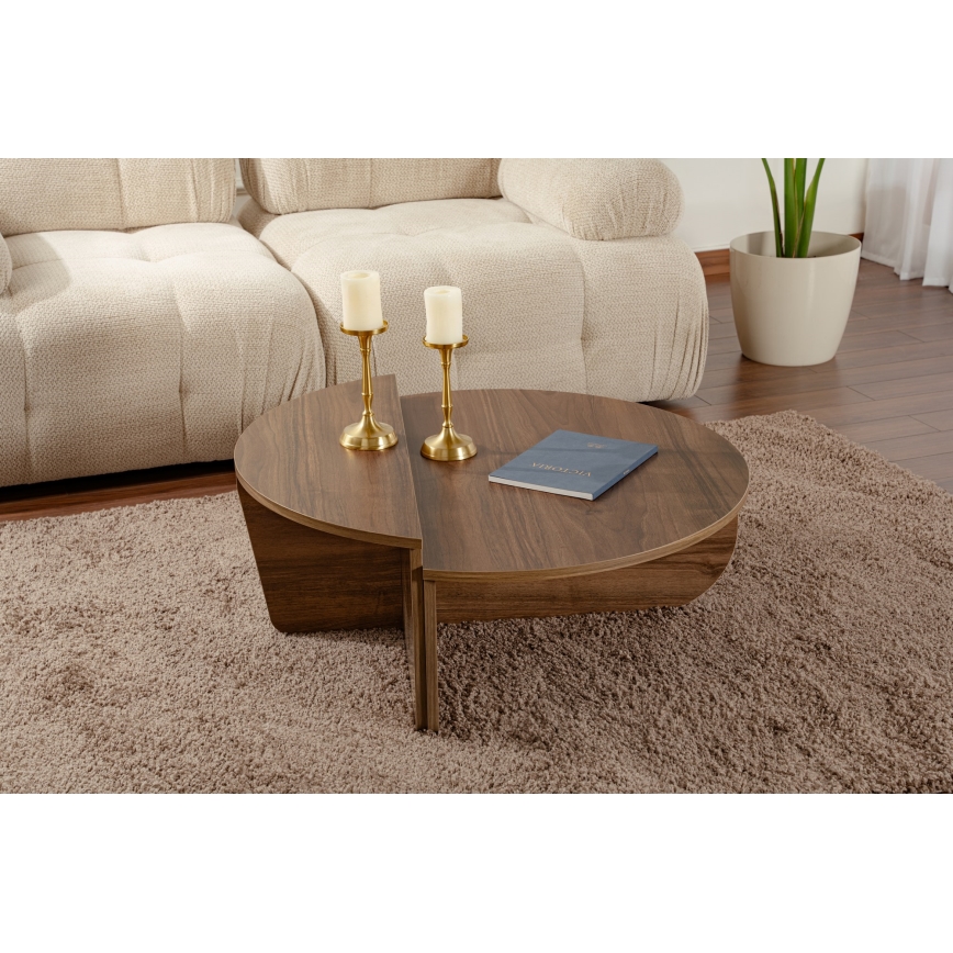 LOT 2x Table basse ORION noyer
