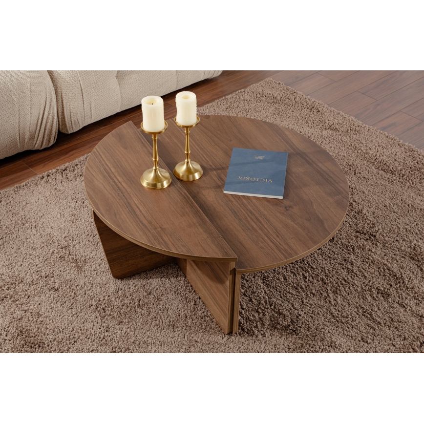 LOT 2x Table basse ORION noyer