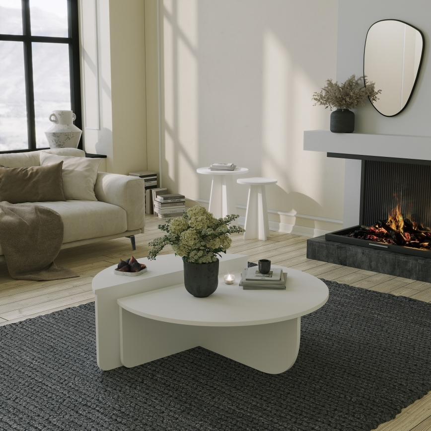LOT 2x Table basse PODIUM blanc
