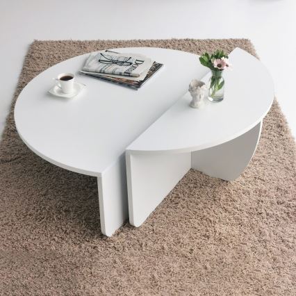 LOT 2x Table basse PODIUM blanc