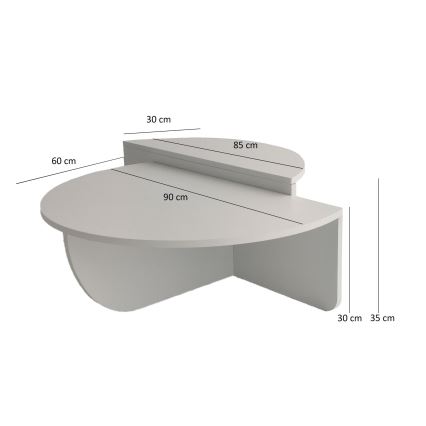 LOT 2x Table basse PODIUM blanc