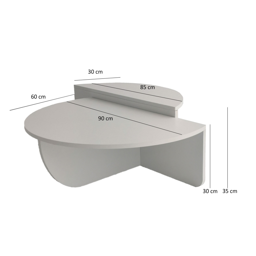 LOT 2x Table basse PODIUM blanc