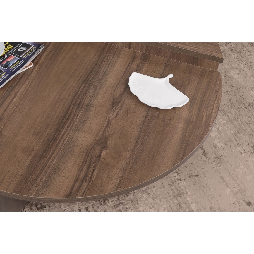 LOT 2x Table basse PODIUM marron