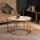 Lot 2x Table basse TAMBUR dorée/ beige