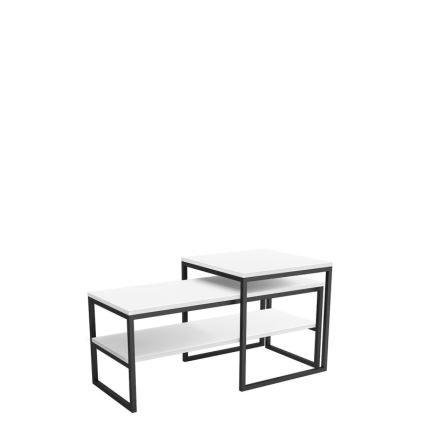 LOT 2x Table basse TONY noir/blanc