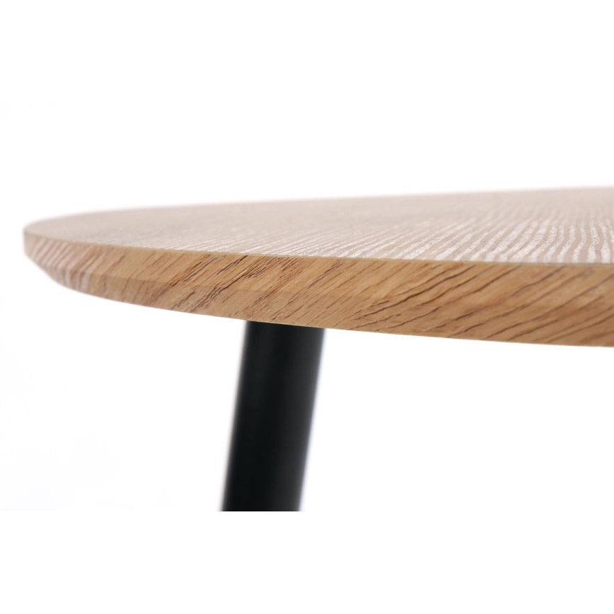 LOT 2x Table d'appoint NICEA d. 40/60 cm doré chêne/noir