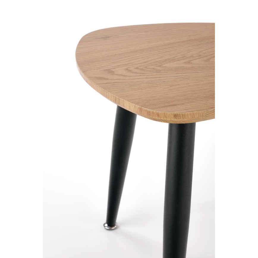 LOT 2x Table d'appoint NICEA d. 40/60 cm doré chêne/noir