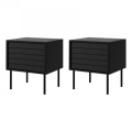 LOT 2x Table de chevet CORTINA 51x45 cm noir