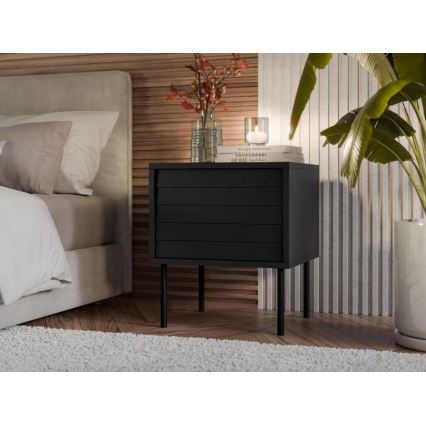 LOT 2x Table de chevet CORTINA 51x45 cm noir