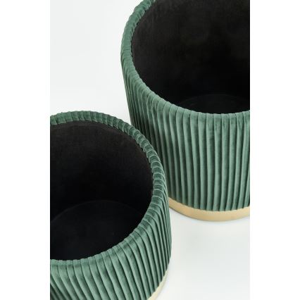 LOT 2x Tabouret MONTY d. 36/44 cm vert/doré