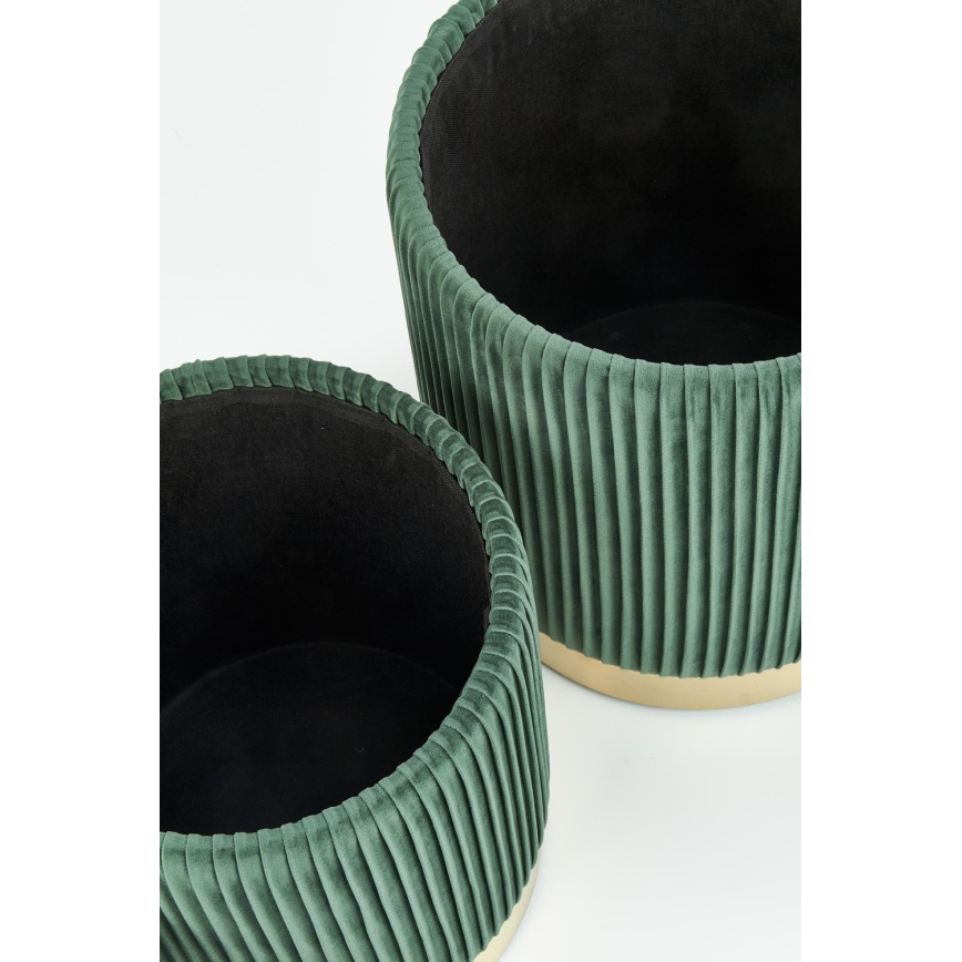 LOT 2x Tabouret MONTY d. 36/44 cm vert/doré