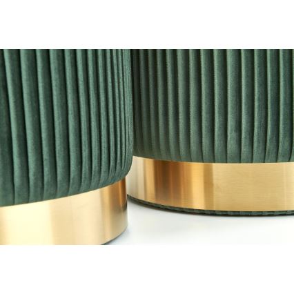 LOT 2x Tabouret MONTY d. 36/44 cm vert/doré