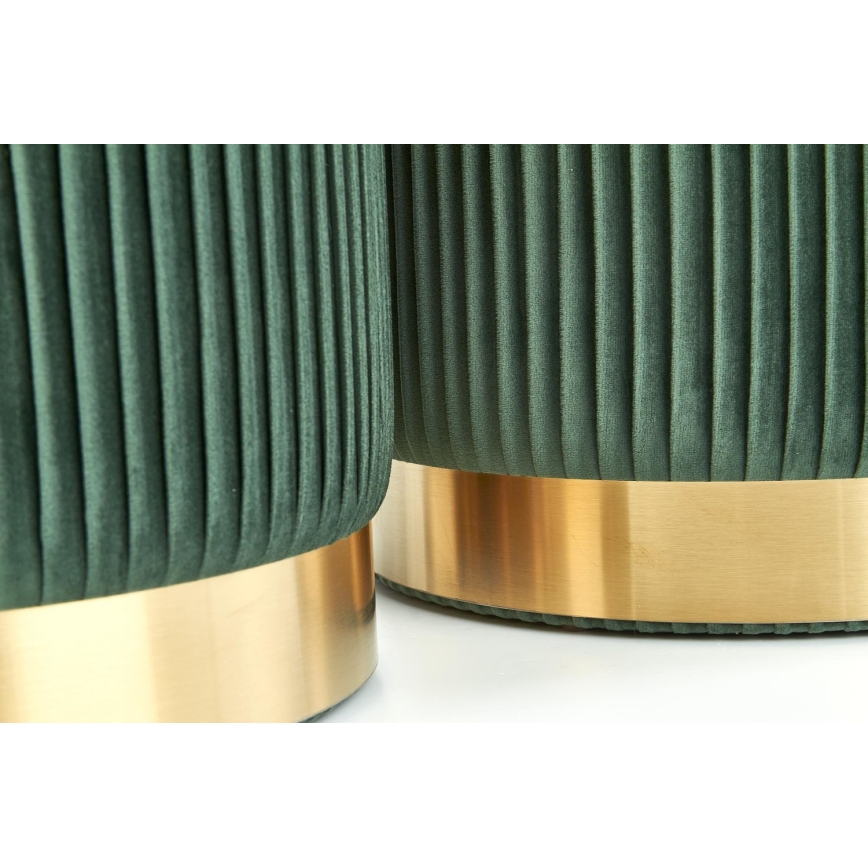 LOT 2x Tabouret MONTY d. 36/44 cm vert/doré