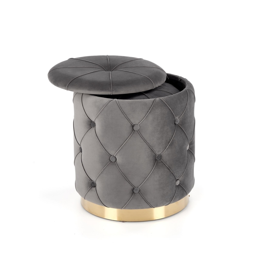 LOT 2x Tabouret POLLY d. 40/44 cm gris/doré
