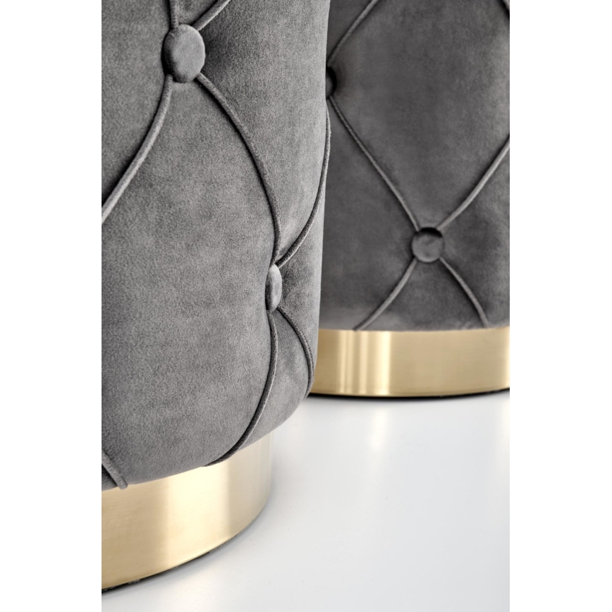 LOT 2x Tabouret POLLY d. 40/44 cm gris/doré
