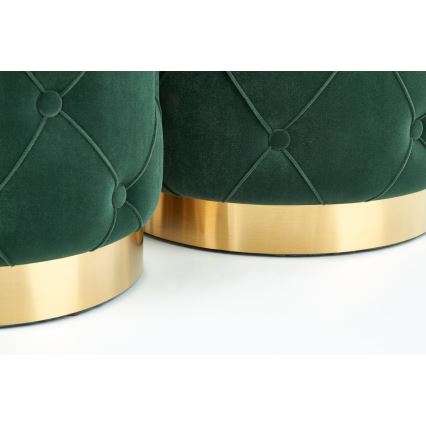 LOT 2x Tabouret POLLY d. 40/44 cm vert/doré