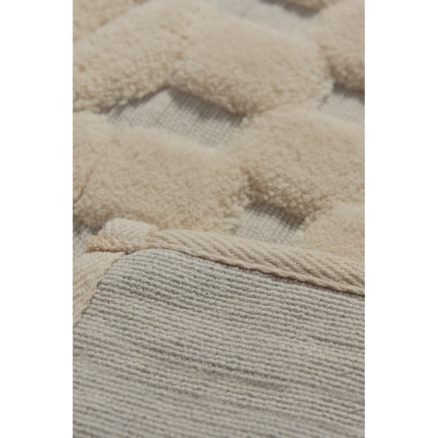 LOT 2x Tapis de salle de bains BAMBI 60/100 cm beige