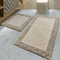 LOT 2x Tapis de salle de bains PIANTE 60/100 cm marron