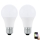 LOT 2xLED RGBW Ampoule à intensité variable A60 E27/9W/230V 2700-6500K + Télécommande - Eglo 11587