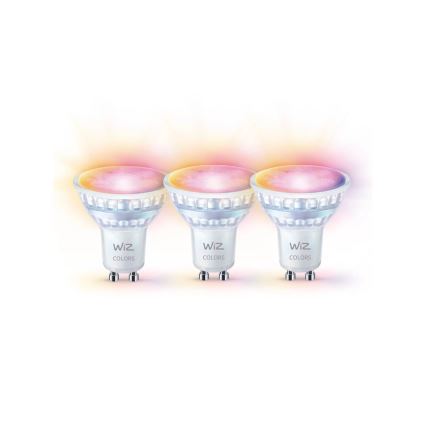 LOT 3x Ampoule à intensité variable LED RGBW PAR16 GU10/4,7W/230V 2200-6500K Wi-Fi - WiZ