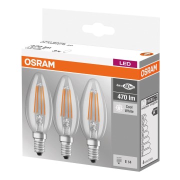 LOT 3x Ampoule LED BASE B40 E14/4W/230V 4000K – Osram
