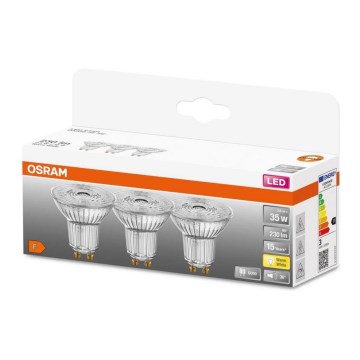 LOT 3x Ampoule LED PAR16 GU10/2,6W/230V 2700K - Osram