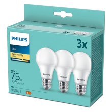 LOT 3x Ampoule LED Philips A60 E27/10W/230V 2700K