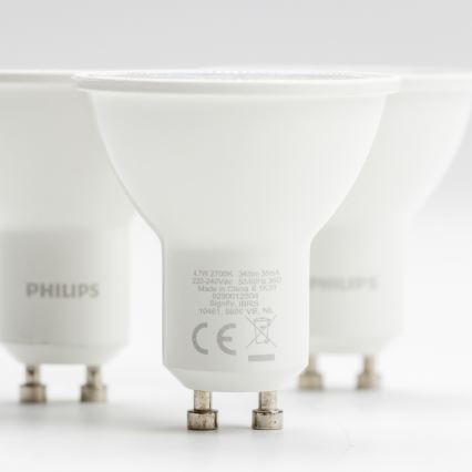 LOT 3x Ampoule LED Philips GU10/4,7W/230V 2700K