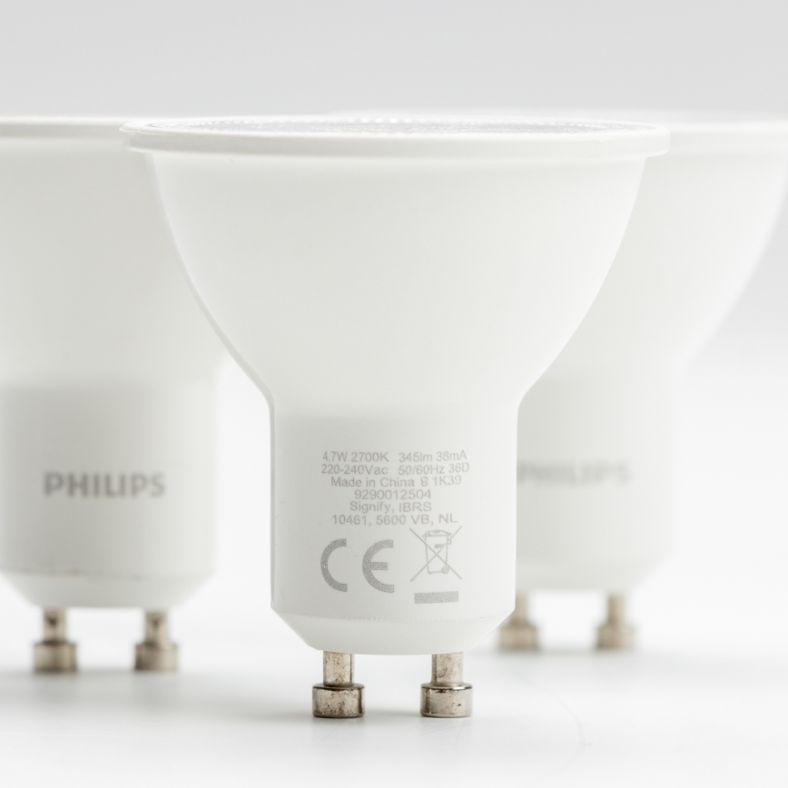 LOT 3x Ampoule LED Philips GU10/4,7W/230V 2700K