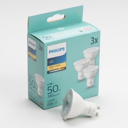LOT 3x Ampoule LED Philips GU10/4,7W/230V 2700K