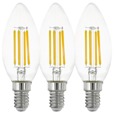 LOT 3x Ampoule LED VINTAGE C35 E14/4W/230V 2700K - Eglo 12811