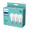 LOT 3x Ampoules LED Philips A60 E27/13W/230V 4000K