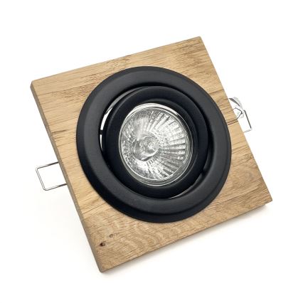 LOT 3x Spot encastrable TOBBY 1xG9/20W/230V 11,5x11,5 cm chêne/noir