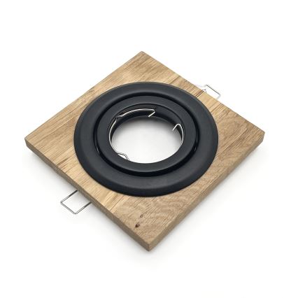 LOT 3x Spot encastrable TOBBY 1xG9/20W/230V 11,5x11,5 cm chêne/noir