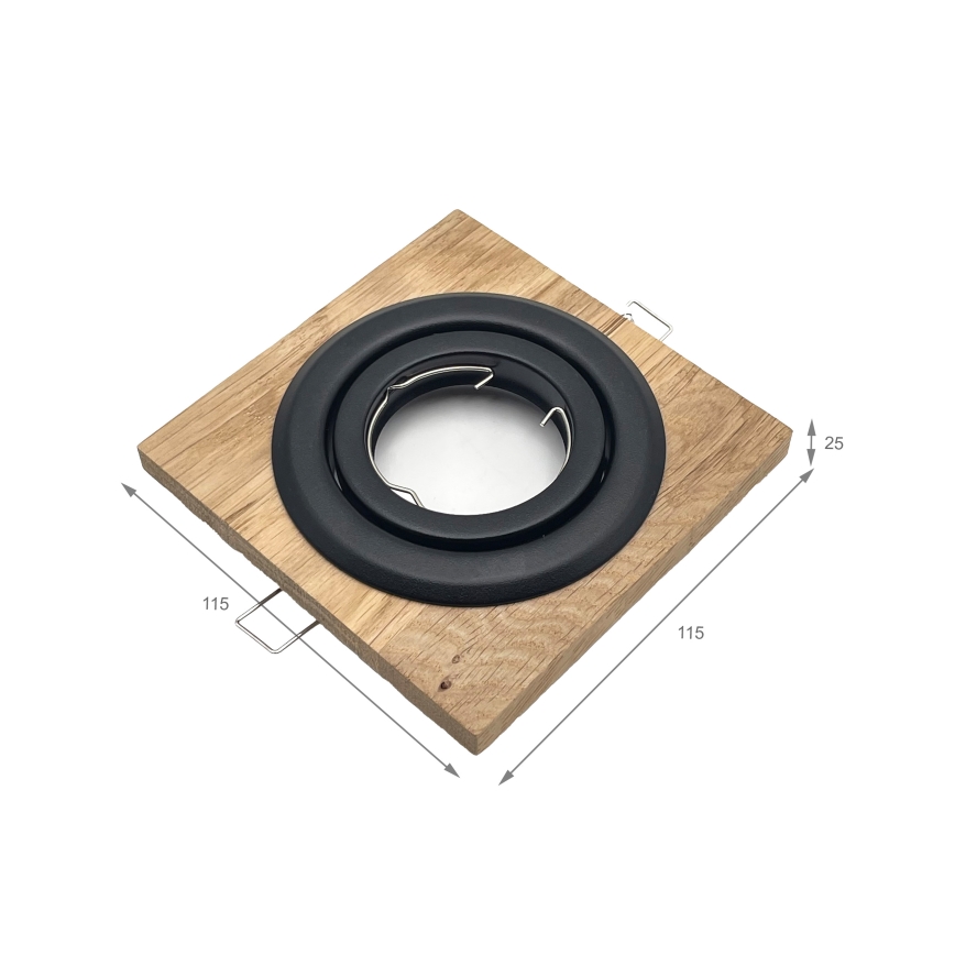 LOT 3x Spot encastrable TOBBY 1xG9/20W/230V 11,5x11,5 cm chêne/noir