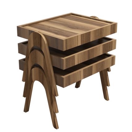 LOT 3x Table d'appoint 41 x 53,6 cm ROMA marron