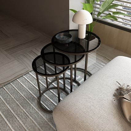 LOT 3x Table d'appoint ALYA d. 34/42/50 cm noir