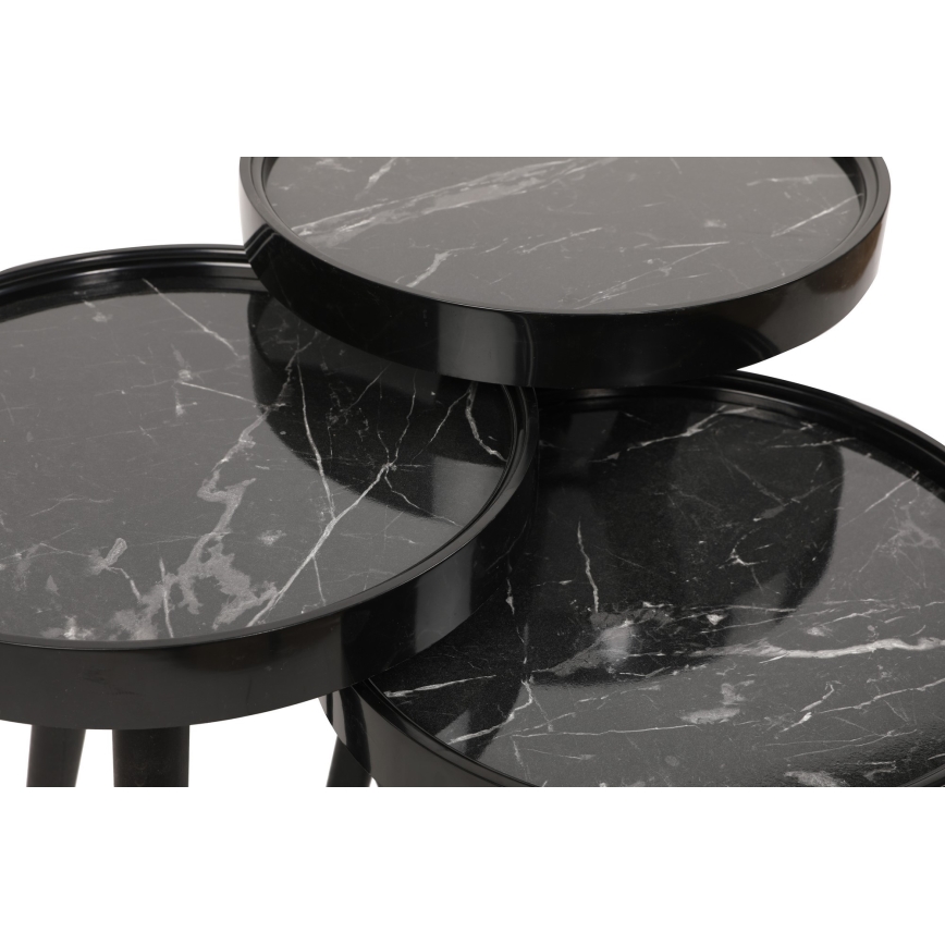 LOT 3x Table d'appoint CALL noir